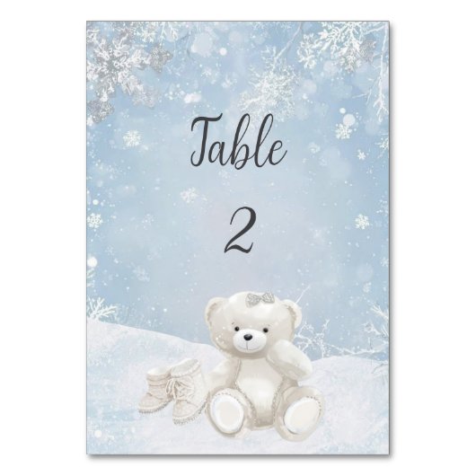 Numéro De Table Baby, It's Cold Outside Teddy Bear Winter (Par défaut)