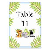 Numéro De Table Baby shower à thème Boy Blue Safari Jungle (Dos)