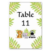 Numéro De Table Baby shower à thème Jungle (Dos)