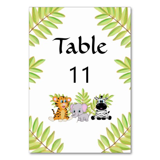 Numéro De Table Baby shower à thème Jungle (Par défaut)