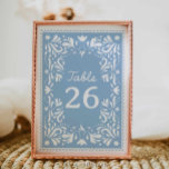 Numéro De Table Baby shower Blue Cielito Lindo Papel Picado<br><div class="desc">Guidez vos invités avec style avec ce Blue Cielito Lindo Papel Picado Baby shower Numéro de table. Conçu avec un picado de papel d'inspiration mexicaine et des accents bleus doux, il est parfait pour un baby shower garçon au charme culturel. Customisez la couleur qui correspond à votre célébration ! Objets...</div>