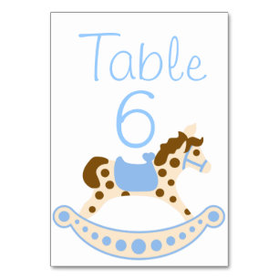 Numéro De Table Baby shower Blue Rocking Horse Numéros de tableau