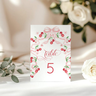 Numéro De Table Baby shower cerise rose