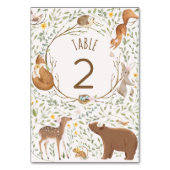 Numéro De Table Baby shower d'amis de la forêt (Dos)