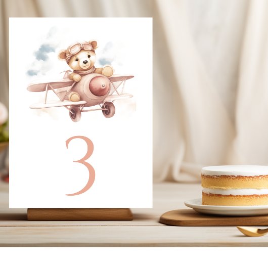Numéro De Table Baby shower d'aventure Whimsical Pink