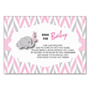 Numéro De Table Baby shower d'éléphant rose et gris Apporter un
