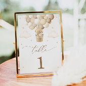 Numéro De Table Baby shower d'ours en peluche neutre