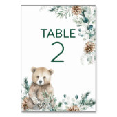 Numéro De Table Baby shower d'ours rustique (Par défaut)