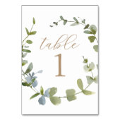Numéro De Table Baby shower Eucalyptus Green Numéro de tableau (Dos)
