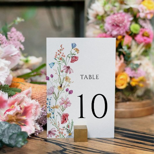 Numéro De Table Baby shower Fleurs sauvages 
