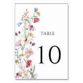Numéro De Table Baby shower Fleurs sauvages  (Dos)