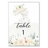 Numéro De Table Baby shower floral neutre vert Ours vert (Dos)