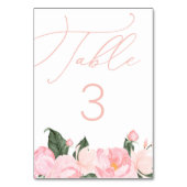 Numéro De Table Baby shower floral rose rose chic Script (Par défaut)