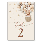 Numéro De Table Baby shower neutre de l'ours en peluche (Dos)