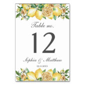 Numéro De Table Baby shower nuptial Mariage de citron vert (Dos)