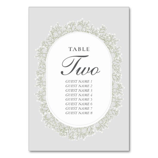 Numéro De Table Baby's Breath Monogram Gypsophila Floral Wedding (Par défaut)