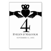 Numéro De Table Bague de Claddagh irlandais Simple Mariage noir et (Dos)