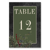 Numéro De Table Baies d'hiver rustiques et Mariage noir de pin (Dos)