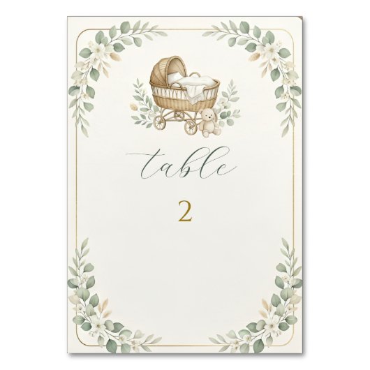 Numéro De Table Baigneuse Bohème Baby Shower (Par défaut)