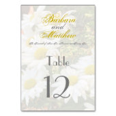 Numéro De Table Baisées blanches Jaune et Gris Script élégant (Dos)