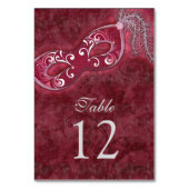 Numéro De Table Bal Mardi Gras Mariage (Dos)