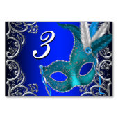 Numéro De Table Bal masqué bleu royal (Dos)