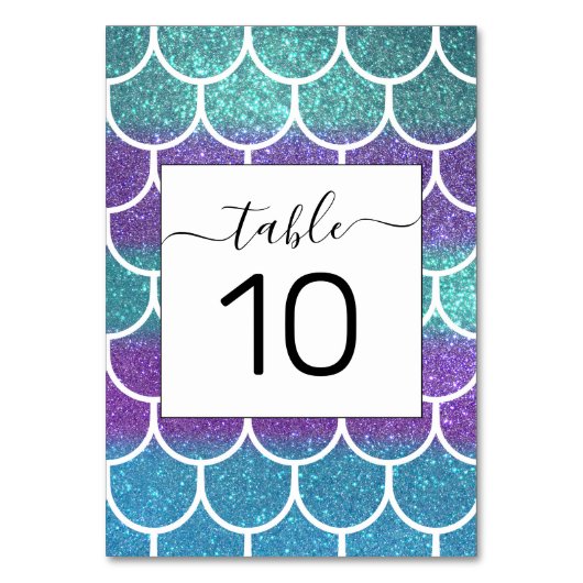 Numéro De Table Balances de coquille de sirène à Parties scintilla (Par défaut)