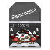 Numéro De Table Balise cadeau Jumbo Snowman Sleighing Chalkboard S (Par défaut)