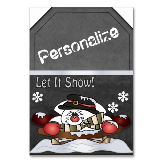 Numéro De Table Balise cadeau Jumbo Snowman Sleighing Chalkboard S (Par défaut)