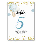 Numéro De Table Ballon à air chaud animaux de la Jungle Numéro de (Dos)