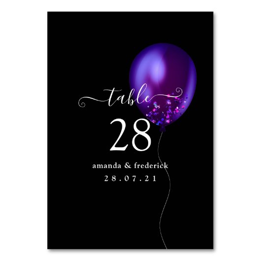 Numéro De Table Ballon à confettis (Par défaut)