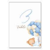 Numéro De Table Ballons d'aquarelle de l'ours en peluche Tableau 3 (Dos)