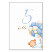 Numéro De Table Ballons d'aquarelle de l'ours en peluche Tableau 5 (Dos)