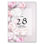 Numéro De Table Ballons rose et or rose (Dos)