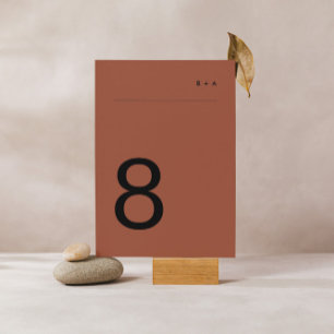 Numéro De Table Bande de terre cuite noire moderne Premium élégant