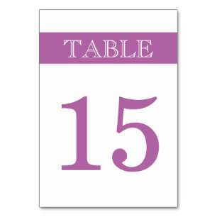 Numéro De Table Bande moderne et violet, gris mariage minimal