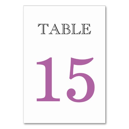 Numéro De Table Bande moderne et violet, gris mariage minimal 1 (Dos)