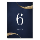 Numéro De Table Bandes de parties scintillant en or de marine mode (Dos)