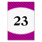 Numéro De Table Bandes diagonales roses/violettes + Forme de plaqu (Dos)