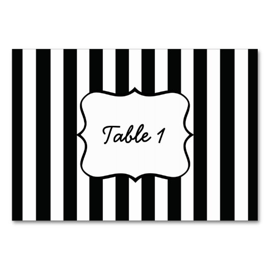 Numéro De Table Bandes françaises en noir (Devant)