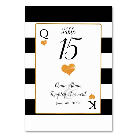Numéro De Table Bandes noir et blanc | Numéros du tableau Coeurs d (Par défaut)