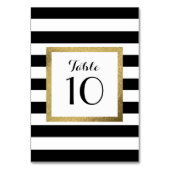 Numéro De Table Bandes noires et blanches avec table Mariage Gold (Dos)