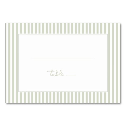 Numéro De Table Bandes vertes pâles tranquilles (Devant)