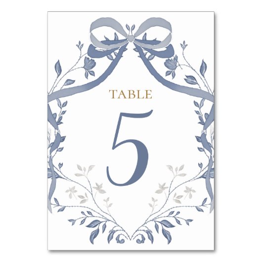 Numéro De Table Baptême élégant ruban bleu (Par défaut)
