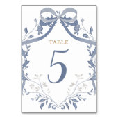 Numéro De Table Baptism elegant blue bow (Dos)