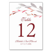 Numéro De Table Bar Mitsva Floral Botanique Aquarelle de Succulent (Dos)