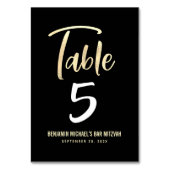 Numéro De Table Bar Mitzvah Black Gold Script Moderne Gras Élégant (Par défaut)