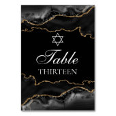 Numéro De Table Bar Mitzvah Party Black Gold Star de David (Dos)