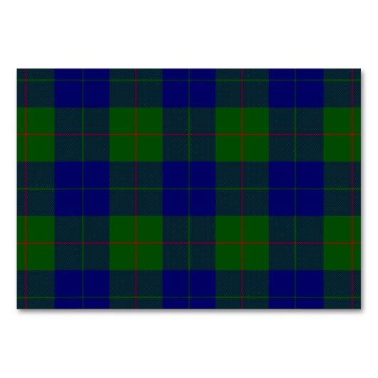 Numéro De Table Barclay tartan bleu vert plaid (Devant)
