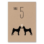Numéro De Table Basenji Chien Silhouettes Réception de mariage (Dos)